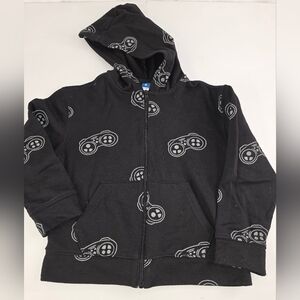 Old Navy Boy's Black Hoodie with Game Controller Print Size M (8) AE-2119